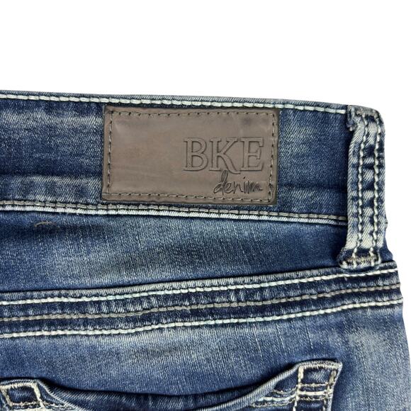 BKE Denim Sabrina Stretch Cropped Capris Jeans Women's Sz 24 Medium Wash Faded - Picture 6 of 12